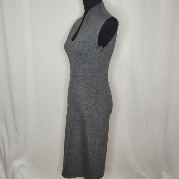 Rolla Coster Sleeveless Dip Neck Exposed Zipper Bodycon Dress in Gray - Size L - Picture 2 of 13